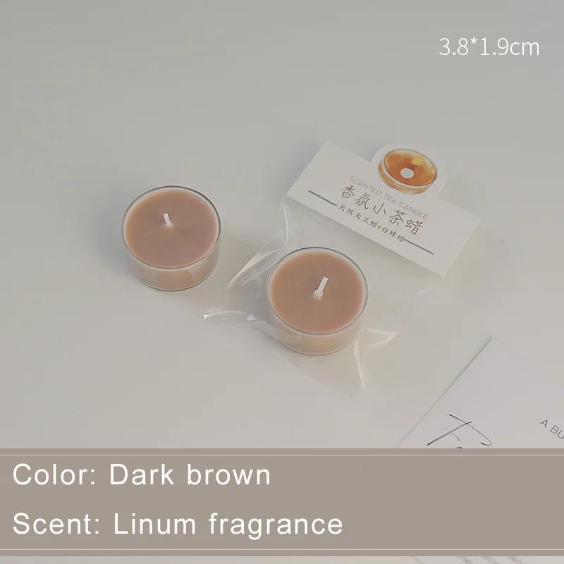 1/5Pcs  Colorful Round Small Tea Wax Fragrance Gift Ambience Wedding Companion Gift Handmade Scented Candles Decorative