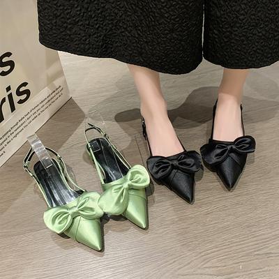 Mode Mode Schleife Sexy Damen Ballerinas Sandalen Mode Kleid Elegante Schuhe Neu Sommer 2024 Party Outdoor Spitz Flache Sohle Sandalen