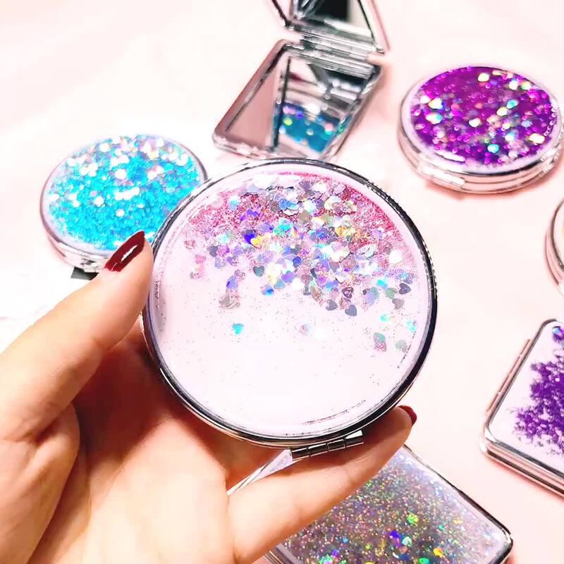 Cute Quicksand Portable Makeup Mirror