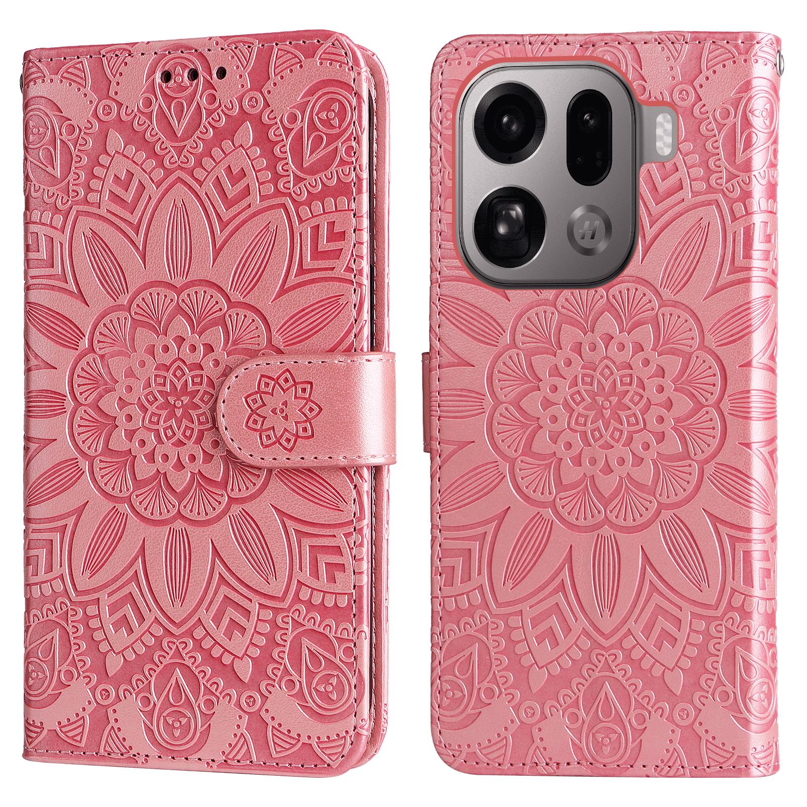 

For Oppo Find X9 Pro 5G Case Sunflower Imprint Leather Wallet Phone Cover