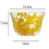 Double-layered Glass Salad Bowl with Dried Flowers