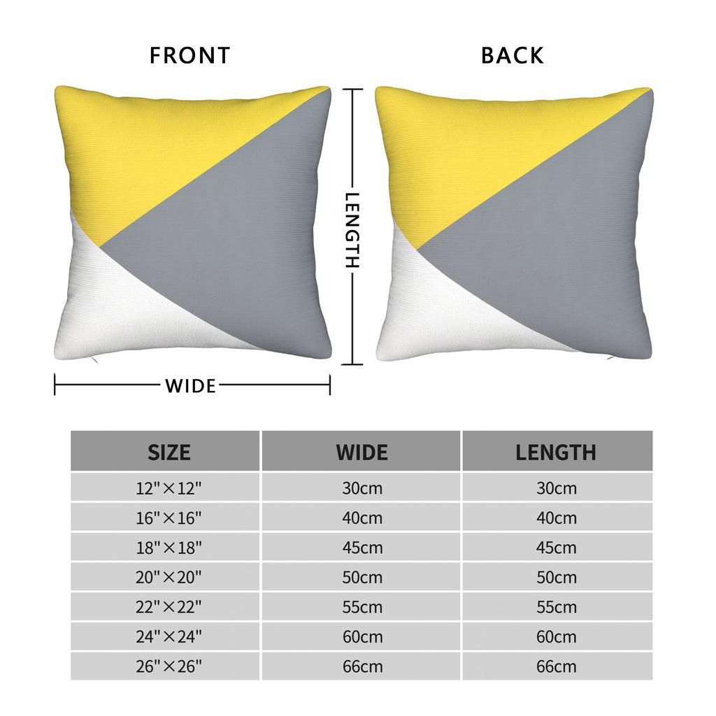 Yellow Grey Geometric Pillow Case Fashion Pillow Cover Soft Pillowcases For Sofa Car Home Decor