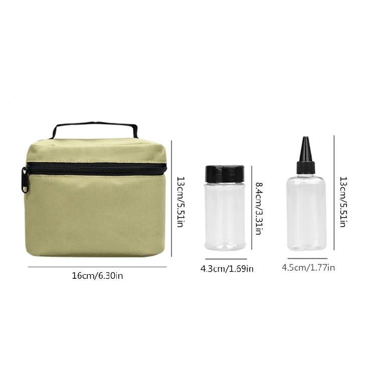 7Pcs Seasoning Jar for w/ Bag Spice Container Salt Shaker Powder Liquid Sauce Bo