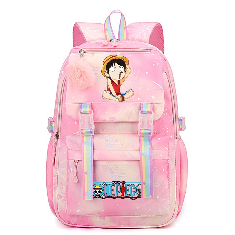 Anime One Piece Batoh Roztomilý Dámský Vodotěsný Batůžek pro Studenty, Teenagery, Děti, Narozeninové Dárky, Aktovka, Dámská Cestovní Volnočasová Taška, Ruksak, Mochila