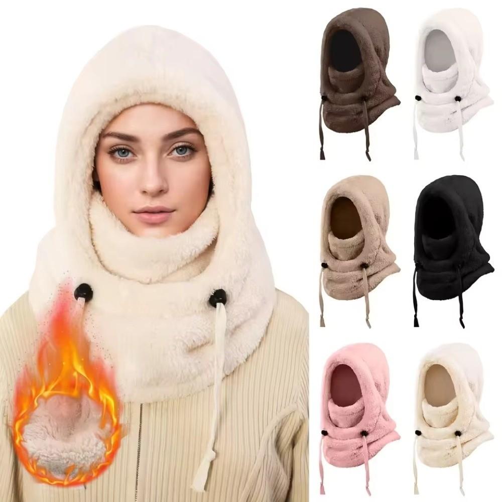 Warm One-piece Hat Scarf Windproof Hooded Hat Fashion Ear Protection Cap