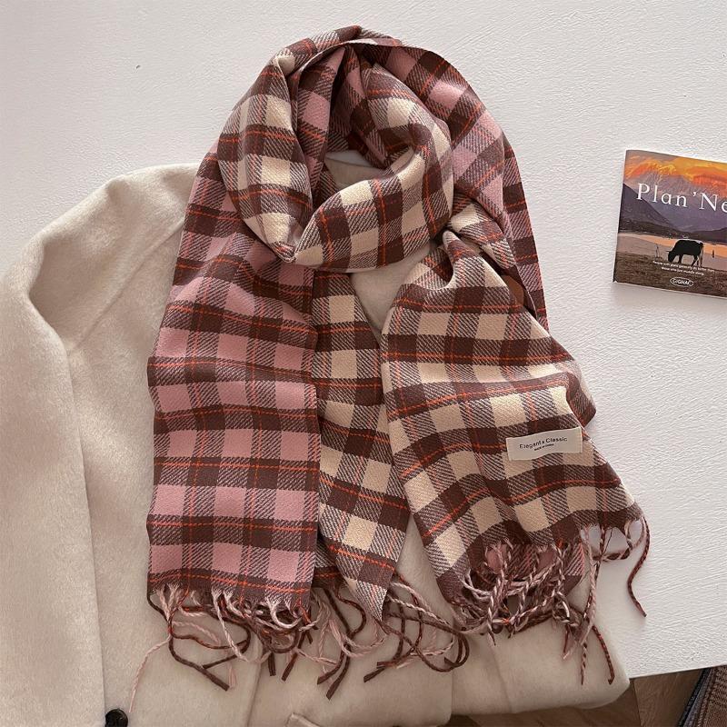 Autumn and Winter New Fashion Plaid Scarf Men and Women Versatile Warm Shawl Versatile Thickened Couple Scarf