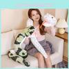 Large Plush Snake Toy Realistic Design Soft Stuffed Animal Pillow Green White