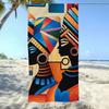 African Style G-Geometric Print Towel Beach Oversized Soft Ultra Absorbent Quick Drying Large Pool Travel Camping Bathroom
