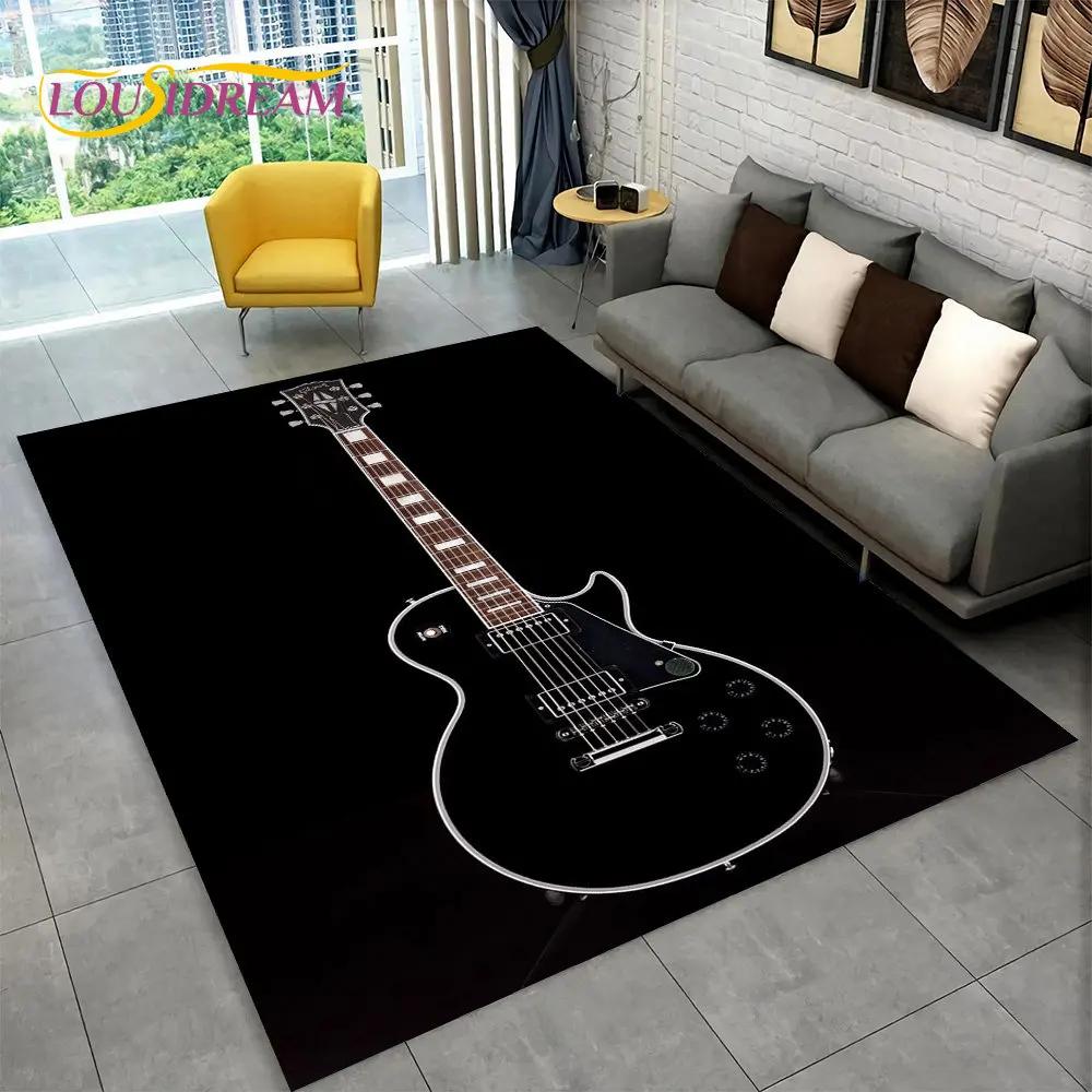 Gitara klasyczna gitara elektryczna dywanik basowy, dywanik do salonu sypialnia Sofa wycieraczka Decor, gra dla dzieci antypoślizgowa mata podłogowa