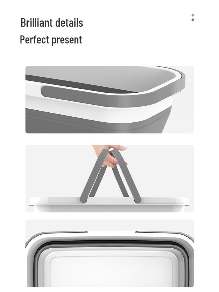 Multifunctional Silicone Folding Mop Bucket - Portable Rectangular Design