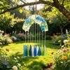 Handgefertigter Meerglas-Windspiel für den Außenbereich Strand Küstenstil Bogenförmiges Hängendes Windspiel für Garten Terrasse Rasen Dekoration