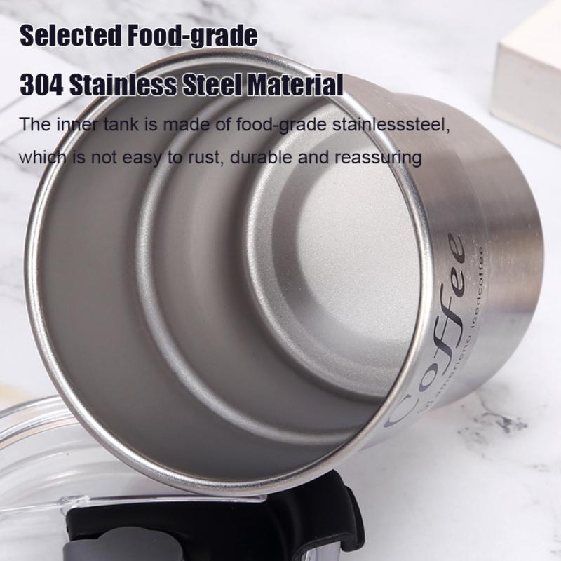 300Ml Coffee Cup With Straw Cover Portable Stainless Steel Anti Scalding Outdoor Camping Beer Mug