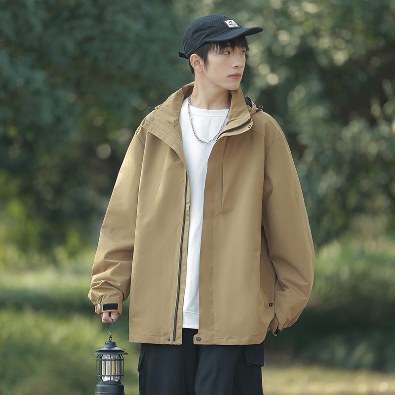 Men's Autumn/Winter Outdoor Mountain Series Casual Hooded Windbreaker Jacket