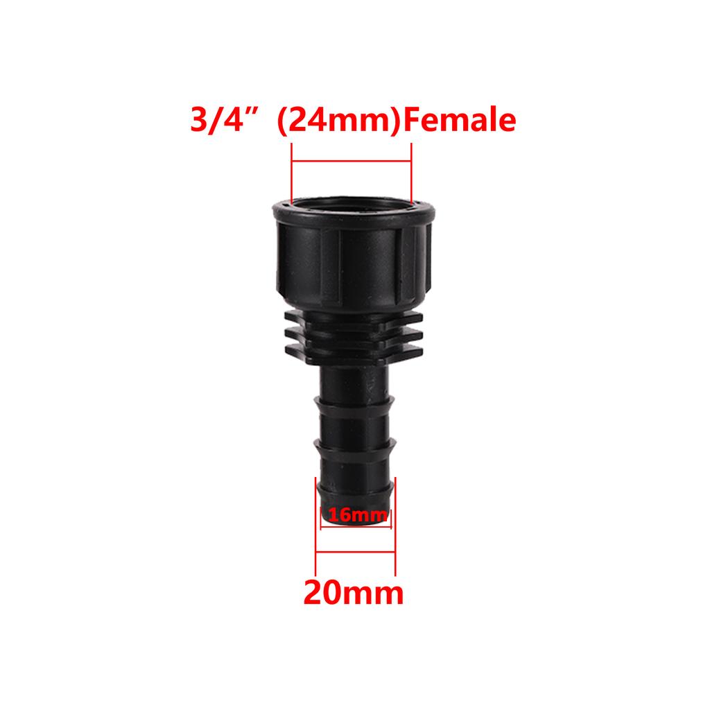 5Pcs 1/2 3/4 Female Male Thread to 16mm 20mm Hose Barb Straight Connector Garden Irrigation Water Pipe Coupling Reducing Adapter