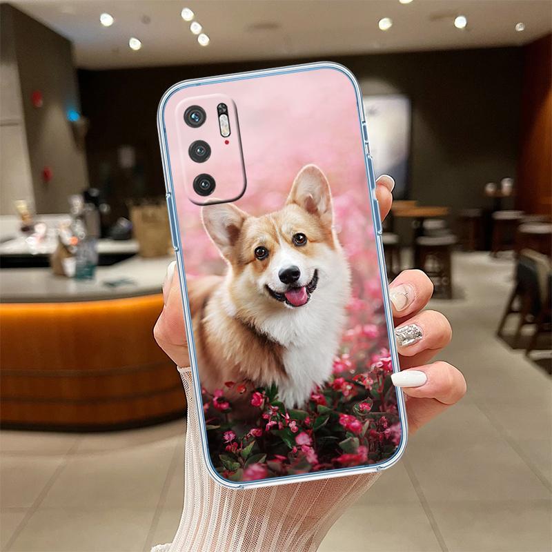 RE20 Niedlicher Corgi Hund Transparente Handyhülle für Motorola Moto G7 G8 G9 G84 G85 G73 G24 G15 Z2 Play Power Plus