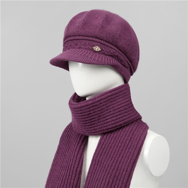 Kaninchenfell Strickwollmütze Kinder Herbst und Winter Vielseitig Winter Warm Kaltmütze Schirmmütze