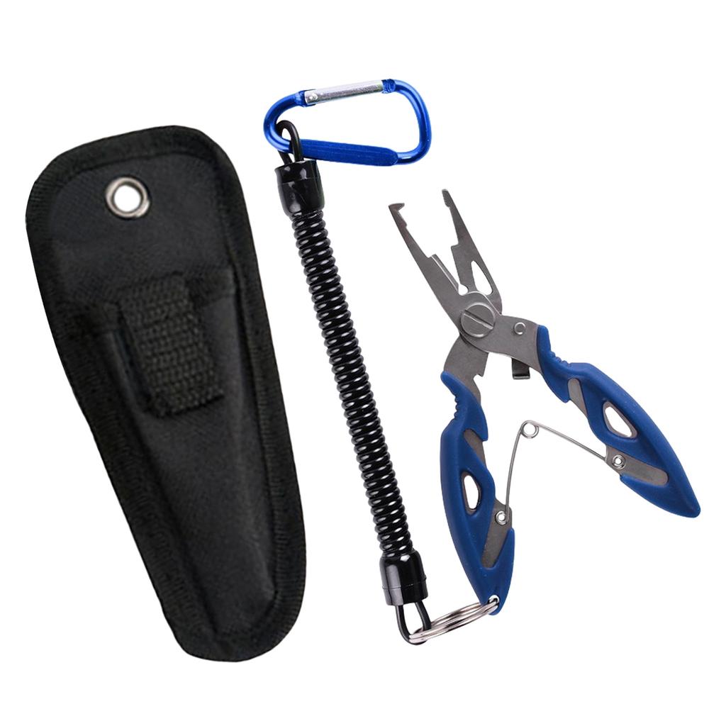 Fishing Pliers Multifunctional Rustproof Line Clippers with Lanyard Stainless Gripper Hook Remover Fishing Tackle Tool
