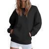 Women's Fashionable And Comfortable Long-Sleeved Solid Color Round Neck Sweatshirt
