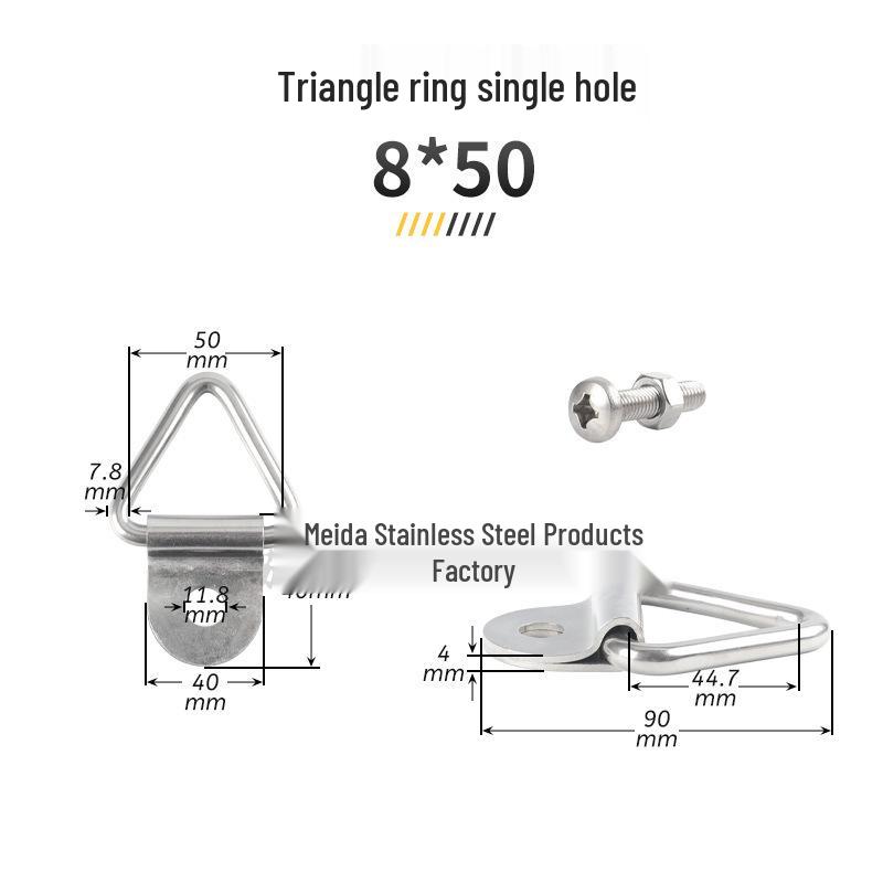 304 Stainless Steel Triangle, D-Ring, and Square Ring Buckle Hook for Truck Trailer Straps