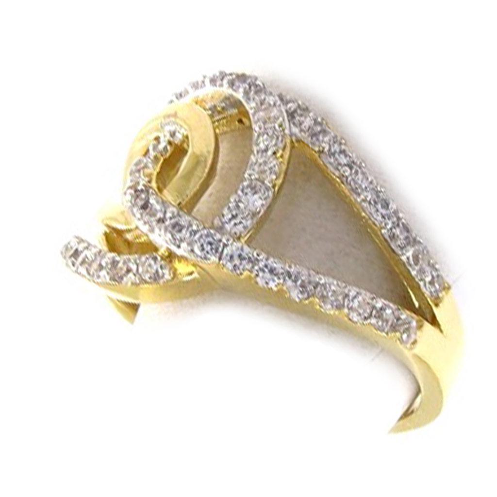 Inel placat cu aur 'Goddess' din aur alb - 15 mm