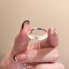 Wind Pearl Zircon Butterfly Ring Female Niche High-end Sense Light Luxury Couple Pair Ring Temperament Open Ring