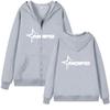 Fashion, trendy brand letter print loose fleece zipper sweater Y2K hip-hop streetwear men's and women's jumper