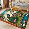 1PC Peacock Lotus Non-Slip Floor Carpet Compatible for Office&Living Room&Bedroom&Dining room - Flat - Weave Machine-S0374