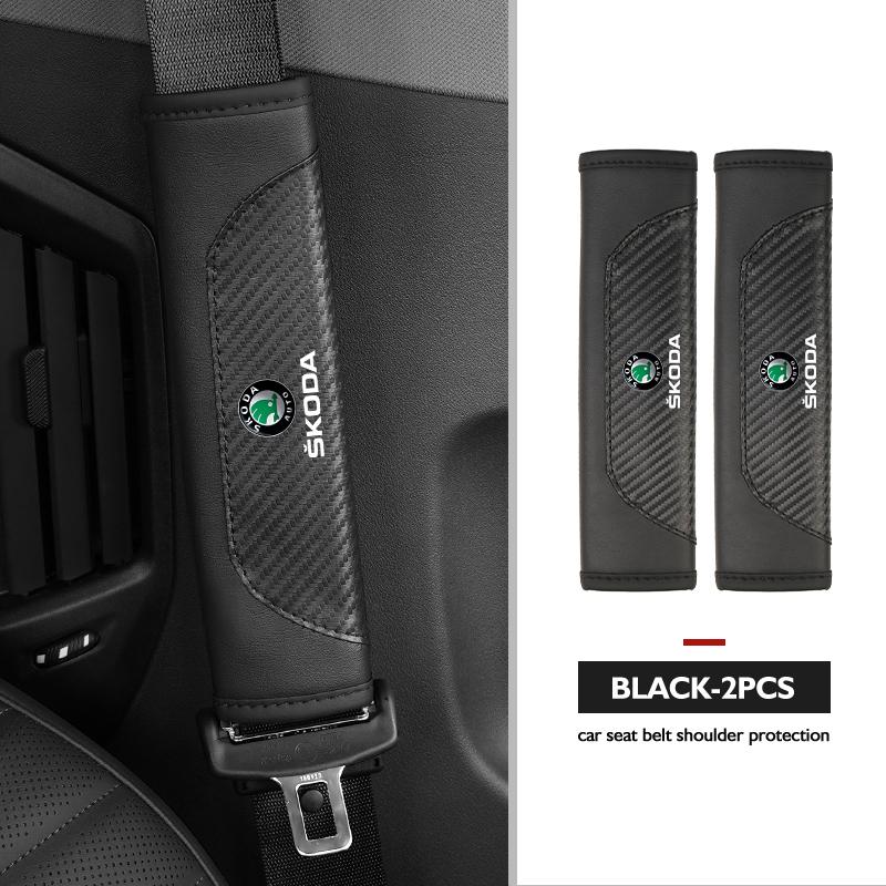AAABS1 Seat Belt Cover Car Styling Cotton Safety Shoulder Protector Auto Accessories For Skoda Kamiq Karoq Octavia 2 3 Rapid Scala Kami