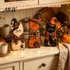 Rustic Autumn Table Decor 3Pcs Wooden Halloween Cat Tabletop Decor, Farmhouse Black Figurine Hand Painted Holiday Collectibles with Witch Hat,