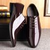 Men's New Formal Business Leather Shoes Spring Fashion Lace Up Pointed Patent Leather Wedding Shoes Big Size 38-48 Men's Shoes