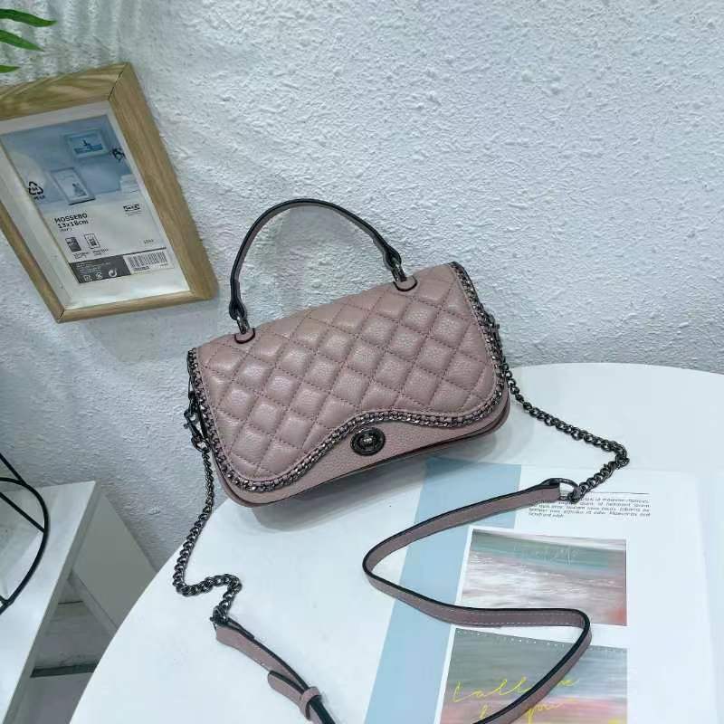 Premium light luxury leather women's bag rhombus small square bag handbag first layer cowhide temperament women's messenger bag