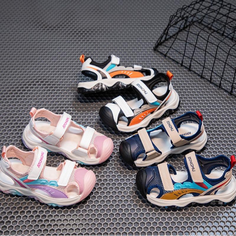 Children's Light Sandals Summer Boys Bag Head Cool Slippers Girls Hollow Beach Shoes