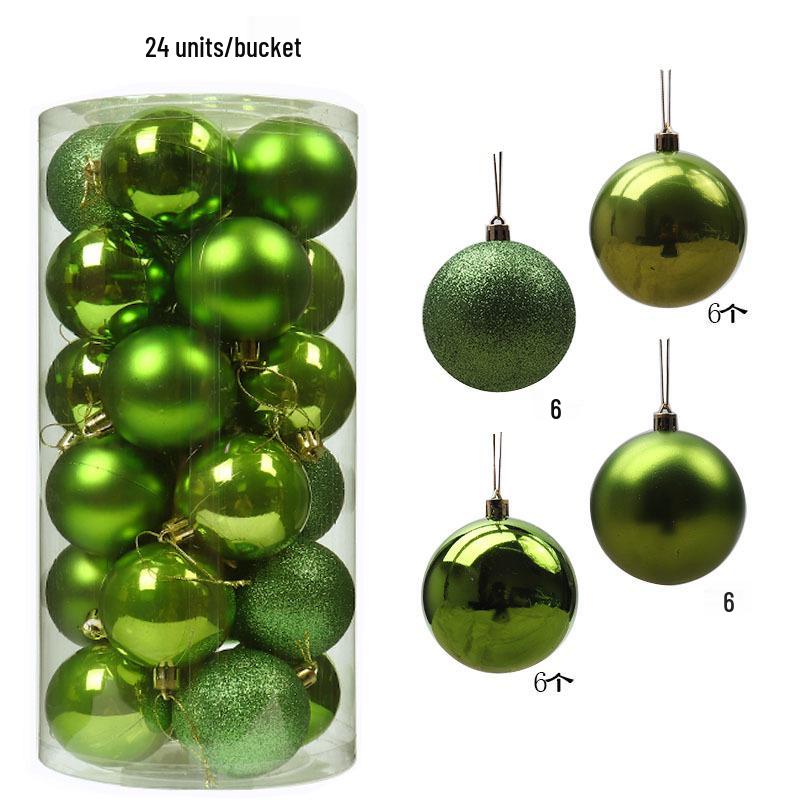 24er-Pack Weihnachtsbaumkugeln - Gold, Silber & Rot