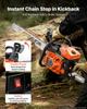 VEVOR Gas Powered Chainsaw 508 & 558.8 mm 62CC 2.7kW 2 Stroke Engine Saw, for Wood Cutting, Tree Trimming & Land Clearing