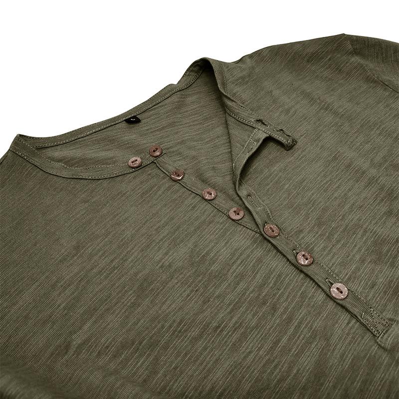 Herren Langarm Henley Shirt aus Bambus-Baumwolle