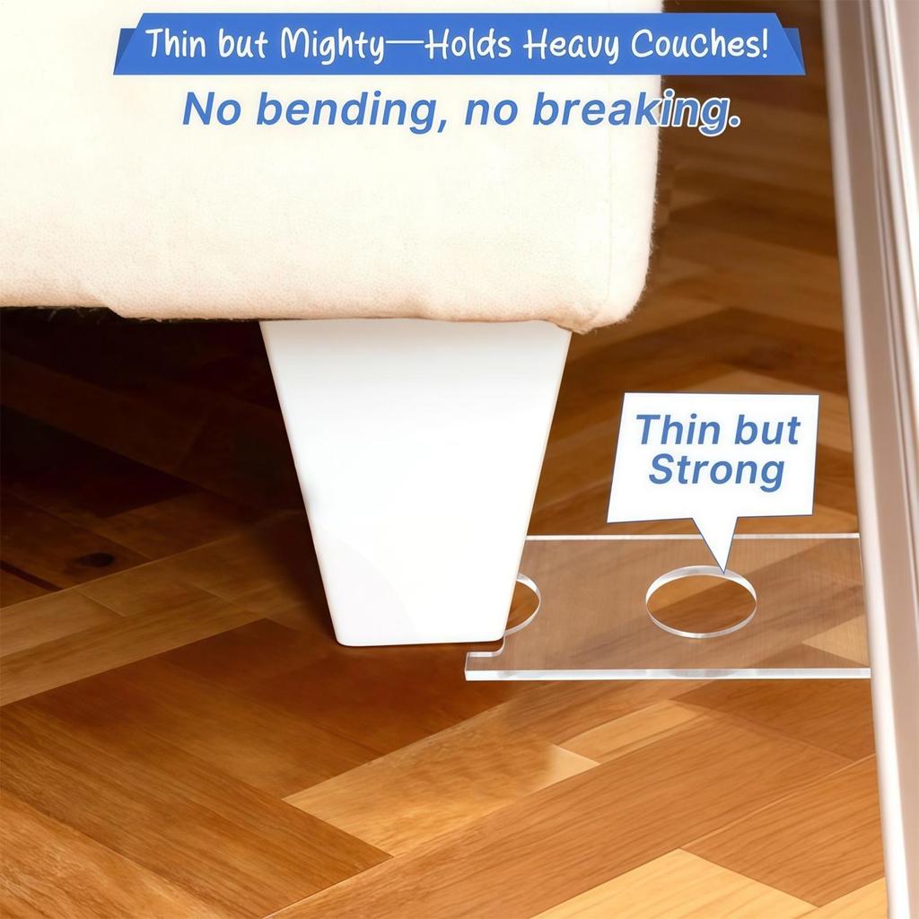 2 Stück Transparentes Acryl Anti-Rutsch-Pad Verstellbares Kopfteil Wandprotektor 9-Zoll Möbelwandabstandshalter Unter Couch Blocker