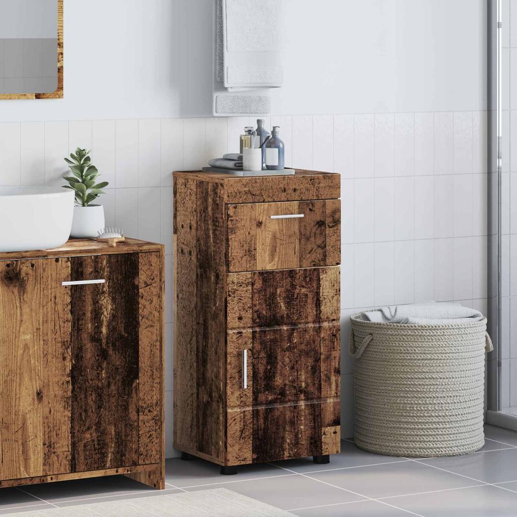 Bathroom Cabinet Set TULUM Rustic Wood 37 x 31.5 x 82 cm