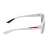 Prada Iconic Linea Rossa Red Line Design Acetate Irregular Sunglasses Men's White