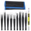 ESD Tweezers 10Pcs/Set Industrial Repair Tools Precision Anti-Static Electronics Soldering Craft Curved Straight Tweezers Stainless Steel