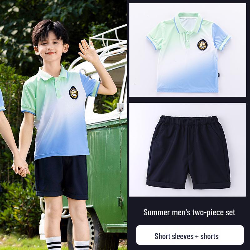 

Комплект спортивной одежды для детей в стиле преппи для начальной школы - Трехпредметная осенне-летняя форма для детского сада к школе 120cm