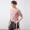 Elva' Island Women's Thin Short-Sleeve Knit Polo Cardigan