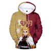 Unisex Anime-Inspired 3D Digital Print Hooded Sweatshirt Loose Fit Casual Streetwear