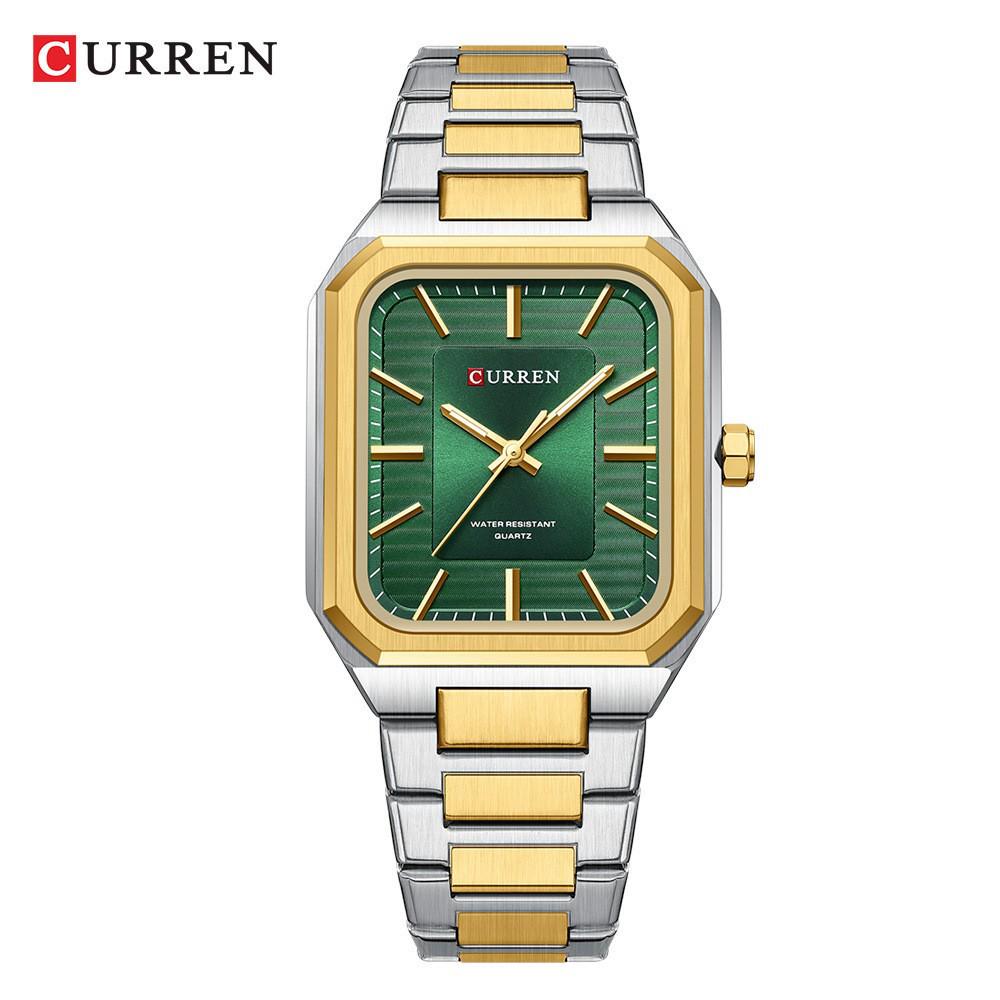 Curren 8457 Men s Square Quartz Watch - Stylish Steel Band, Ideal for Students and Everyday Use.