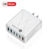 55W QC 3.0 Six-Port Fast Mobile Charger with PD, USB Ports, EU/US/UK Compatibility