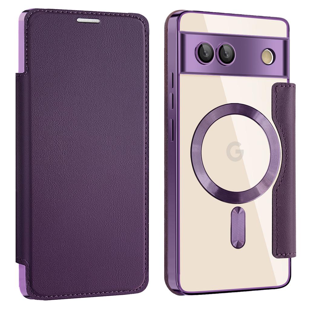 For Google Pixel 7a Magnetic Case Card Holder Leather Phone Cover