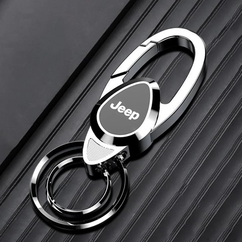 For Jeep Metal Car Keychain Keyring Anti-Loss Keyring For Jeep Renegade Compass Grand Cherokee Wrangler Jk Gladiator Patriot