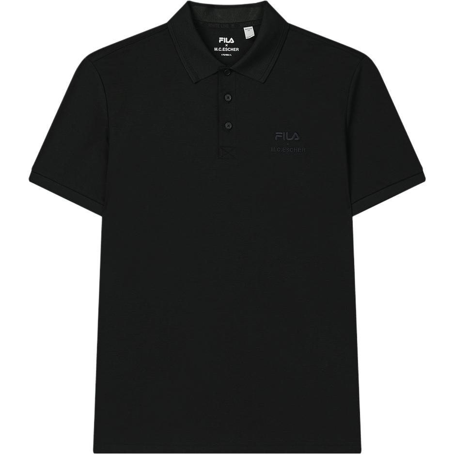 New FILA x M.C.ESCHER Lifestyle Polo Shirt Men's Jet Black F11M538118F-BK