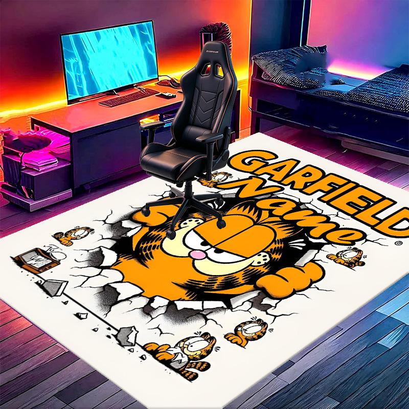 Custom Name Personalized Garfield Print Carpet, Versatile Home Decor Rug, for Playroom, Apartment, Balcony, Entryway, Hallway Gift