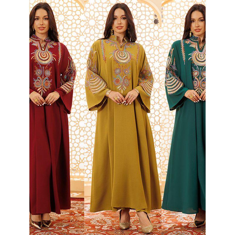 Magic Queen Middle East Women's Clothing Embroider Rope Embroidery Pullover Dubai Tourism Dress Arab Robe Dresses