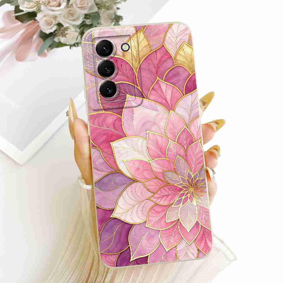 For Samsung Galaxy S22 Plus 5G Case Cute Cartoon Cat Flower Soft Back Cover For Samsung S22 Plus S22+ 5G SM-S906B Phone Cases